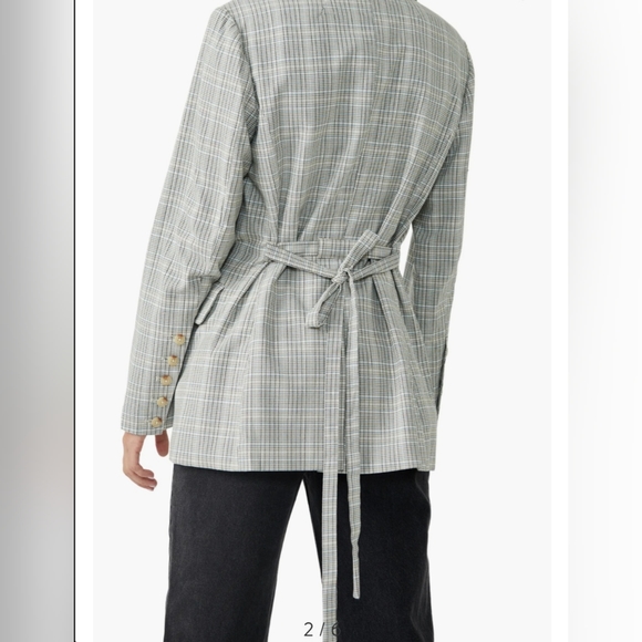FREE PEOPLE OLIVIA PLAID BLAZER - Picture 2 of 3
